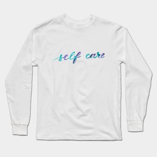 Self care - aqua and purple Long Sleeve T-Shirt